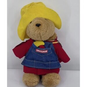 Vintage Craftsman Paddington Bear Plush Stuffed Animal Small Yellow Hat Soft
